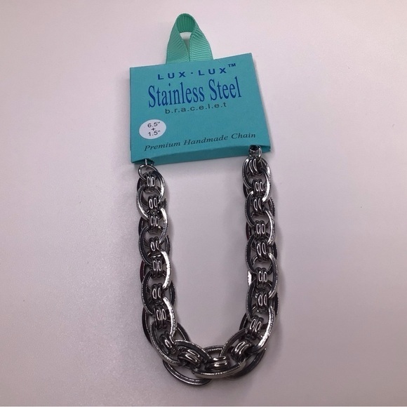 STAINLESS STEEL RHODIUM UNISEX BRACELET - Picture 4 of 4